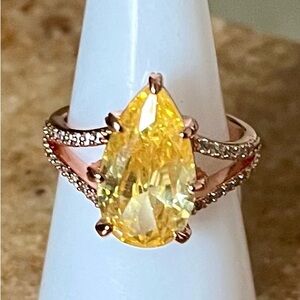 Bomb Party RG76972 A Drop Of Joy Lemon CZ on Rose Gold Ring